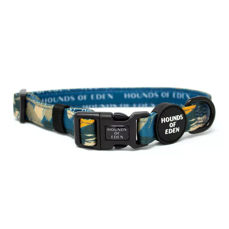 brush-it-off-olive-blue-orange-camo-pattern-dog-collar ‘Brush it Off’ – Olive Blue & Orange Camo Pattern Dog Collar