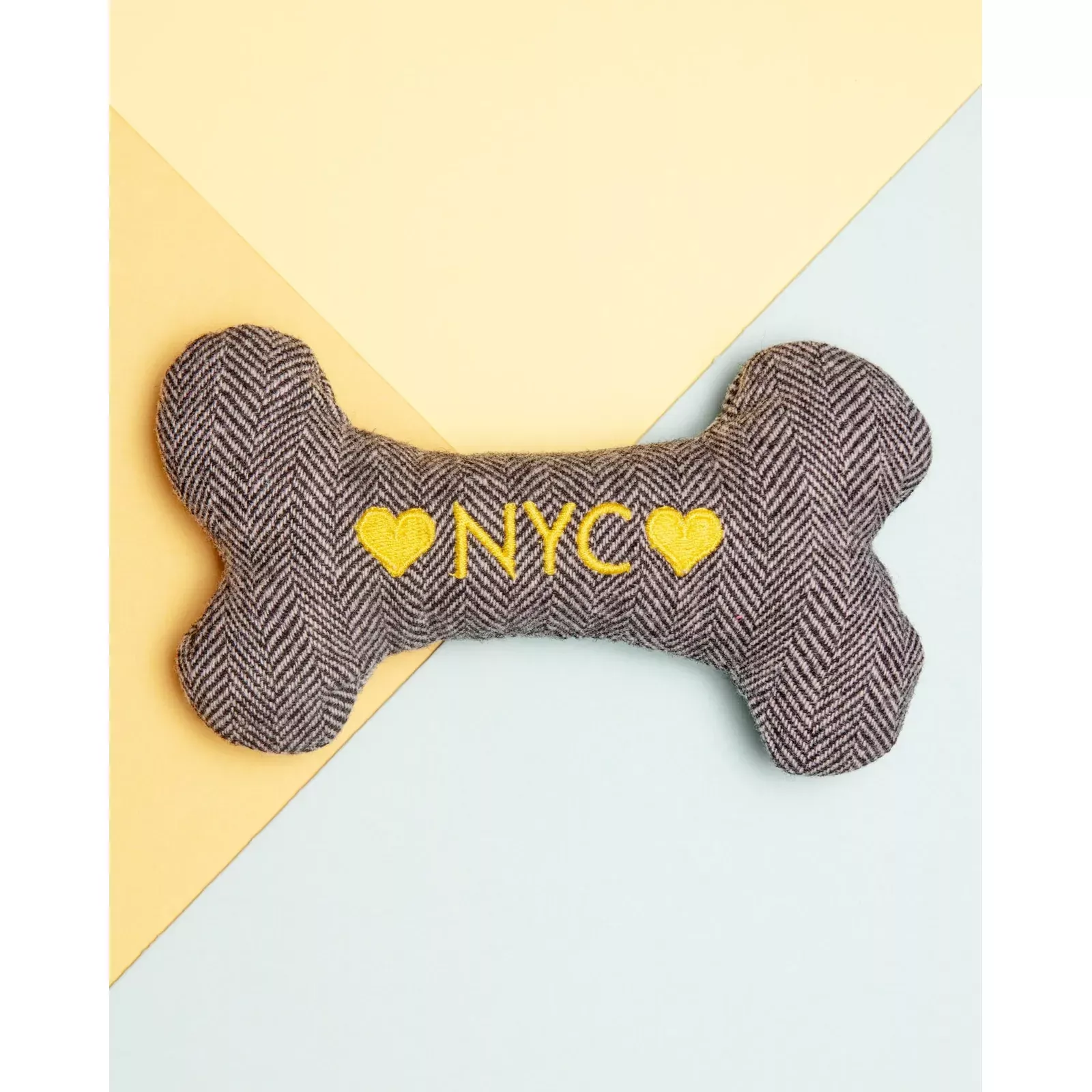 nyc-tweed-squeaker-bone-dog-toy-made-in-usa “NYC” Tweed Squeaker Bone Dog Toy (Made in the USA)
