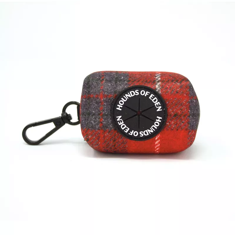 sammi-red-grey-tweed-effect-poop-treat-bag-holder ‘Sammi’ – Red & Grey tweed effect Poop/Treat Bag Holder