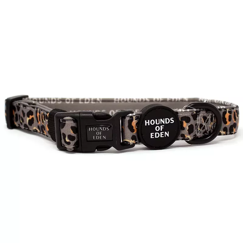 steel-leopard-khaki-grey-dog-collar ‘Steel Leopard’ – Khaki/Grey Dog Collar