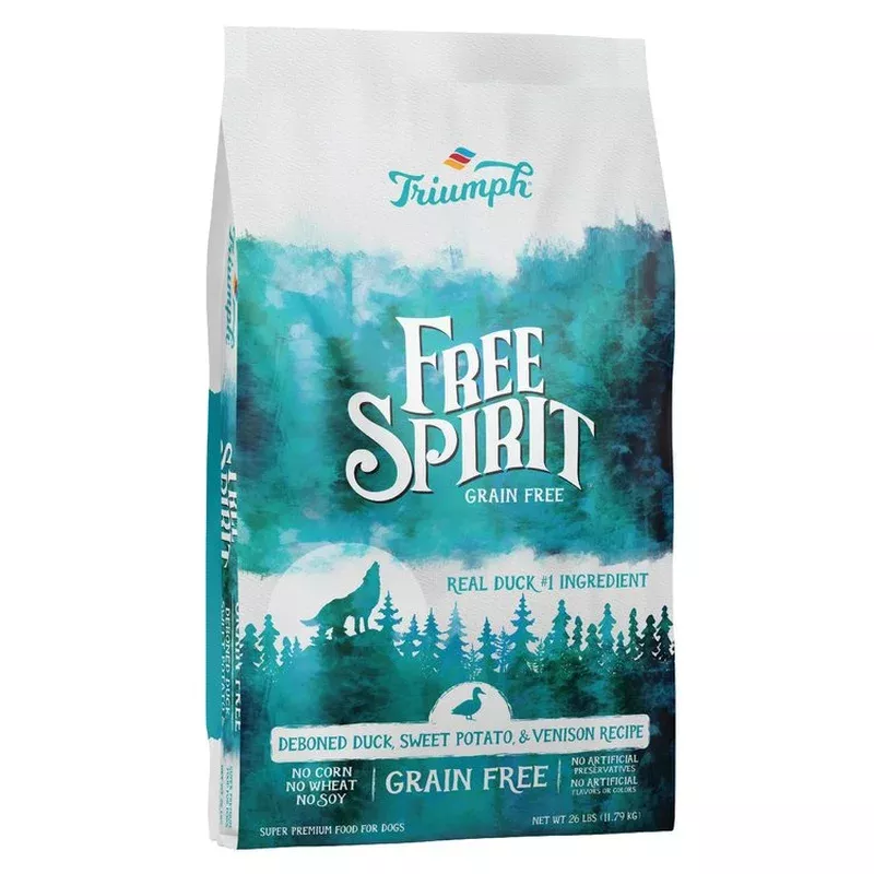triumph-free-spirit-grain-free-duck-vegetable-venison-recipe-dog-food-26lb-bag Triumph Free Spirit Grain Free Duck Vegetable & Venison Recipe Dog Food 26lb bag